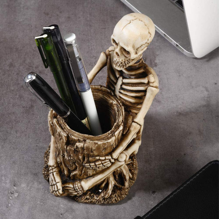 Skull Office Desk Supplies Organizer