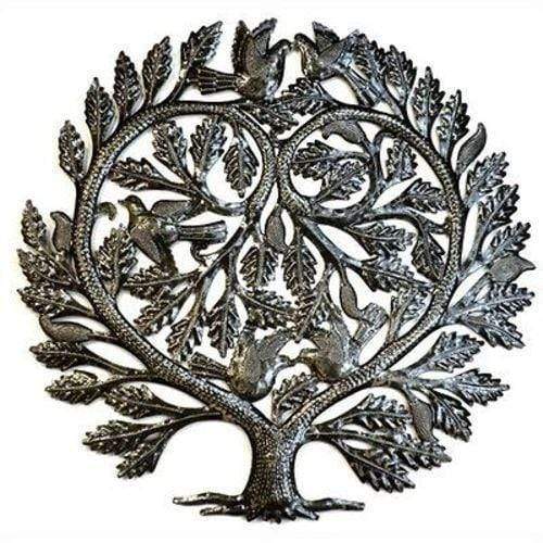 Steel Drum Art -  Lovers Heart 24 inch Tree of Life - Croix des Bouquets - The Village Country Store