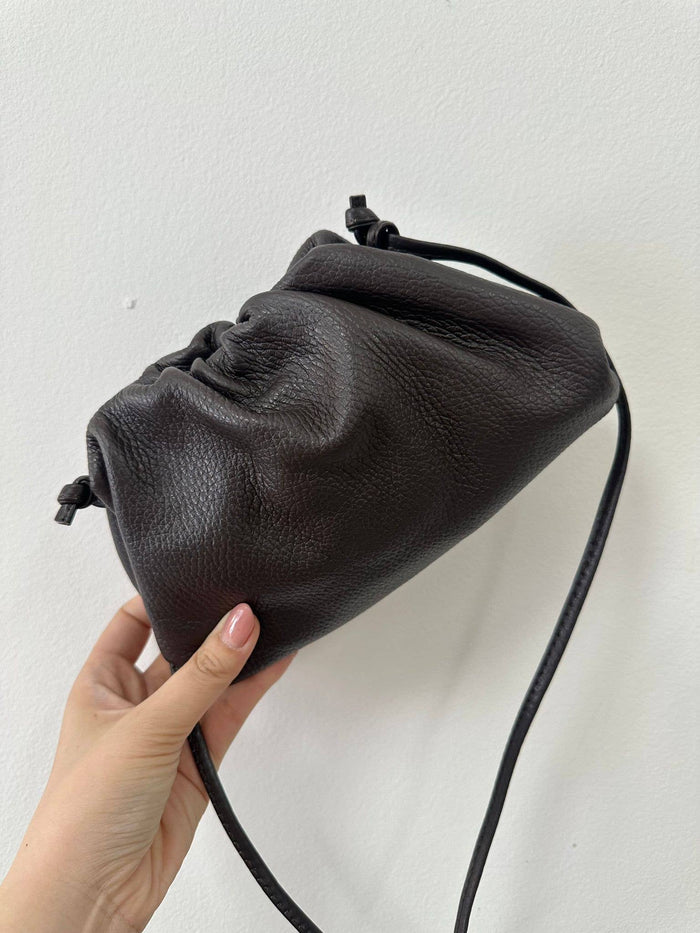 TANIA small - Genuine leather: Chocolate brown