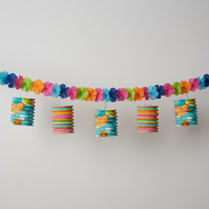 Hawaiian Lantern Garland with Neutral Background