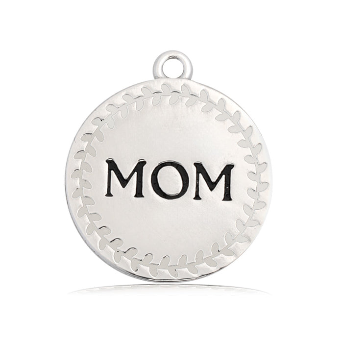 White Chalcedony Gemstone Bracelet with Endless Love Mom Sterling Silver Charm