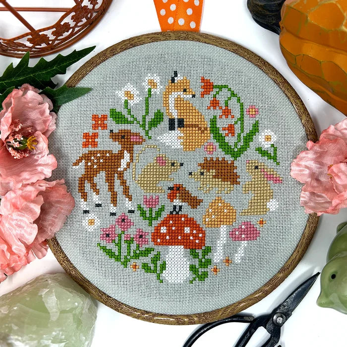 Woodland Whimsies Cross Stitch Pattern-Stitched Modern