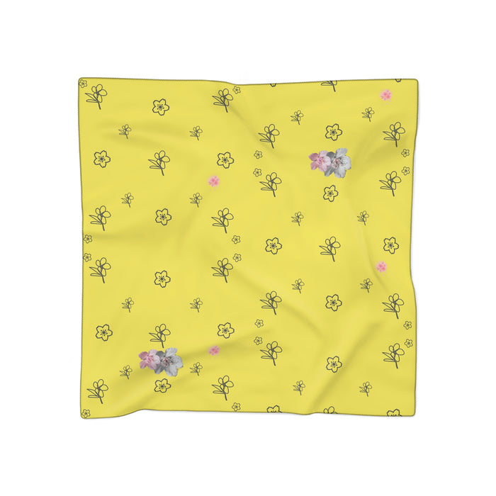 Yellow Sakura Poly Scarf