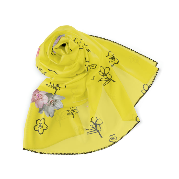 Yellow Sakura Poly Scarf